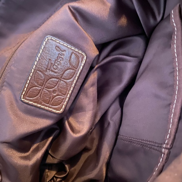 Fossil bag brown tan pattern medium sized - Picture 5 of 5